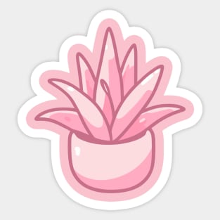 Cute Pink Succulent in a Flower Pot | Kawaii Style Houseplant Decoration Sticker